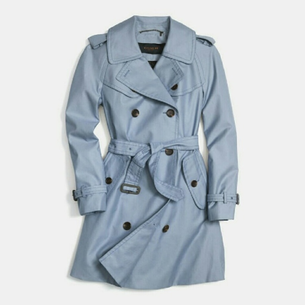 Coach trench cornflower blue NWOT size 4